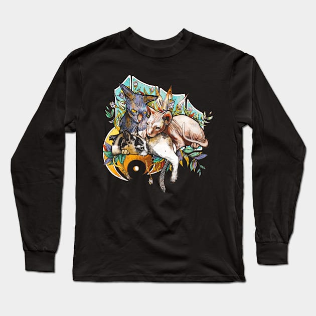 Sphynxs Cats Long Sleeve T-Shirt by Ingrid Gala